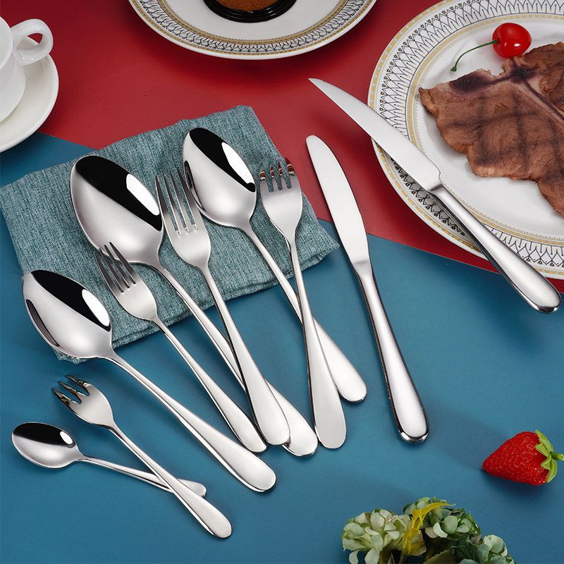 Hight Quality Forks and Spoons Set Cutlery Fork Stainless Steel Gold Luxury Spoon Kitchen Cutelry silver Flatware Sets