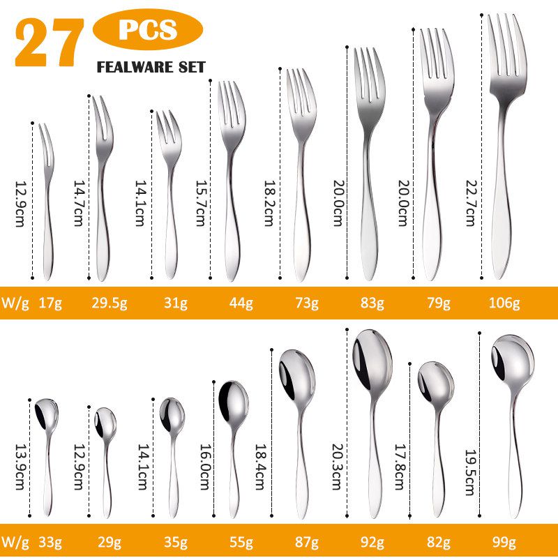 High Quality Stainless Steel Tableware Knife and Spoon Set Fork