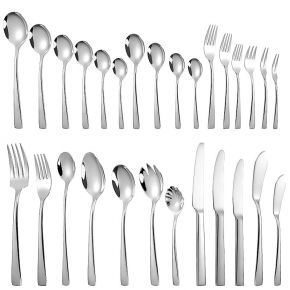 Manufacturer Wholesale Luxury Hotel Restaurant Gift 28 Pcs Stainless Steel Flatware Silverware Cutlery Set