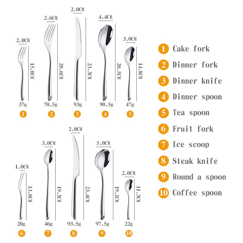Korea Dinner Coffee Tea Dessert 10 Pcs Stainless Steel Spoon Fork Knife Silverware Cutlery Wedding Flatware Set