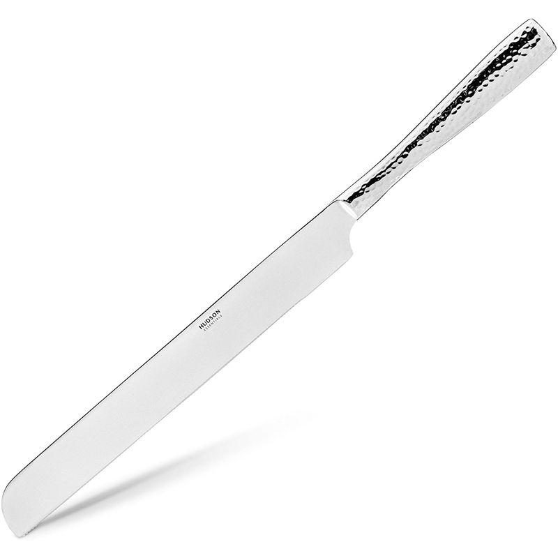 Essentials 8-Piece Hammered 18/10 Stainless Steel Flatware Serving Set - Hostess Silverware with Cake Knife & Cake Server