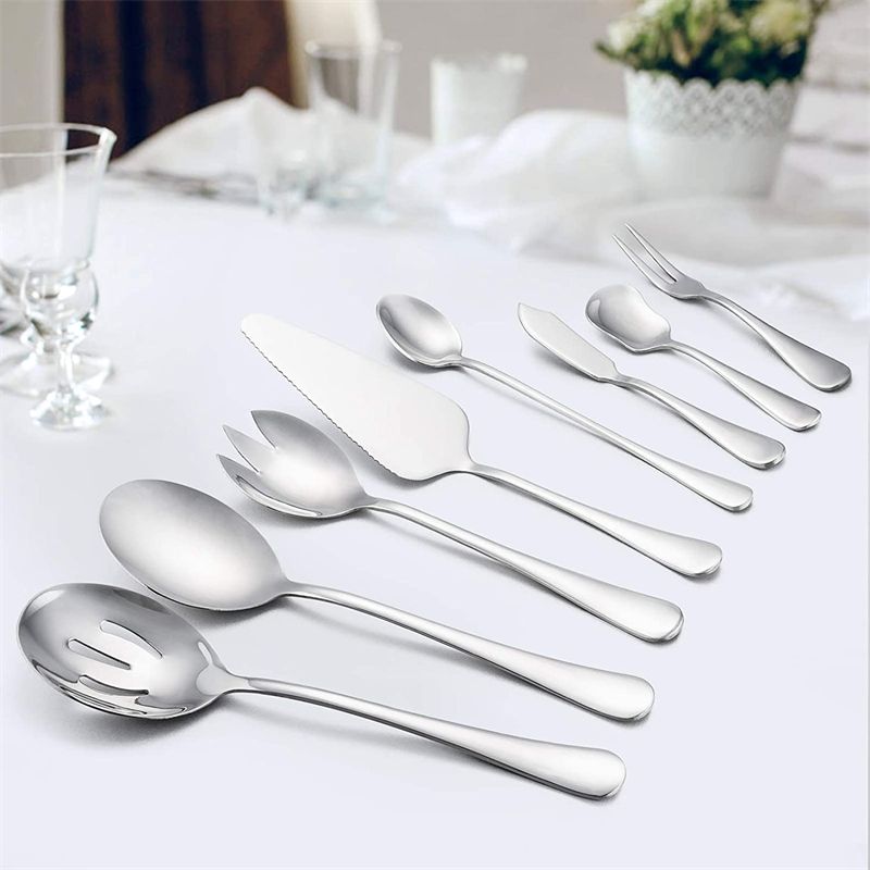 Serving Utensils, 8-Piece Stainless Steel Hostess Serving Set