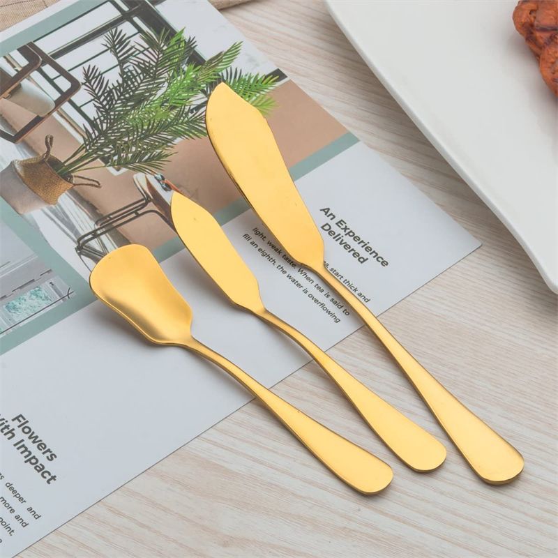 Stainless Steel Golden Serving Flatware Set