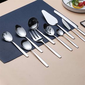 Stainless Steel Flatware Serving Set, Serving Spoon, Silver Serving Utensil, Anti Rust