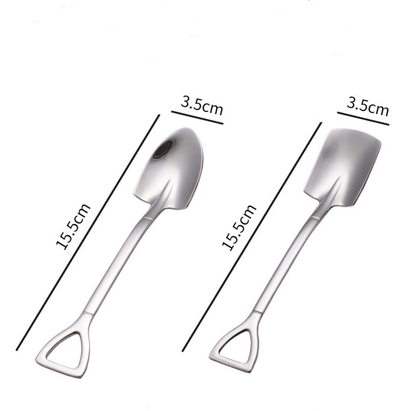 Hot Selling Amazon Luxury Sliverware Travel Ice Shovel Ice Scoop Spoon 2Pcs Stainless Steel Flatware Sets And Glod Cutlery Set