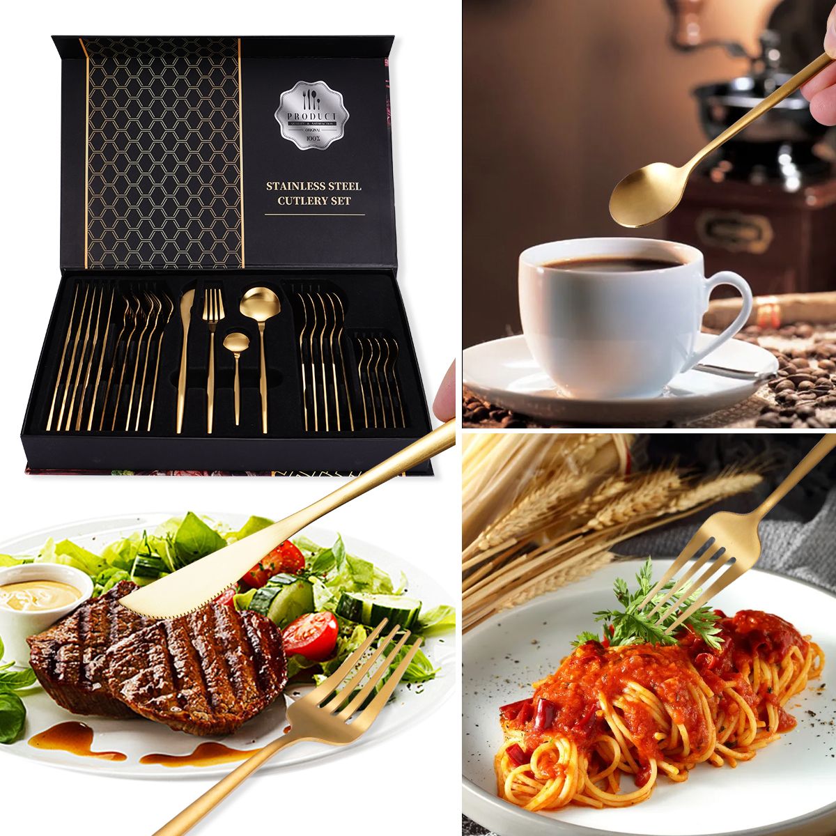Bulk Silverware Flatware China Gold Stainless Wedding Spoons Cheap Rada Cutlery Wholesale