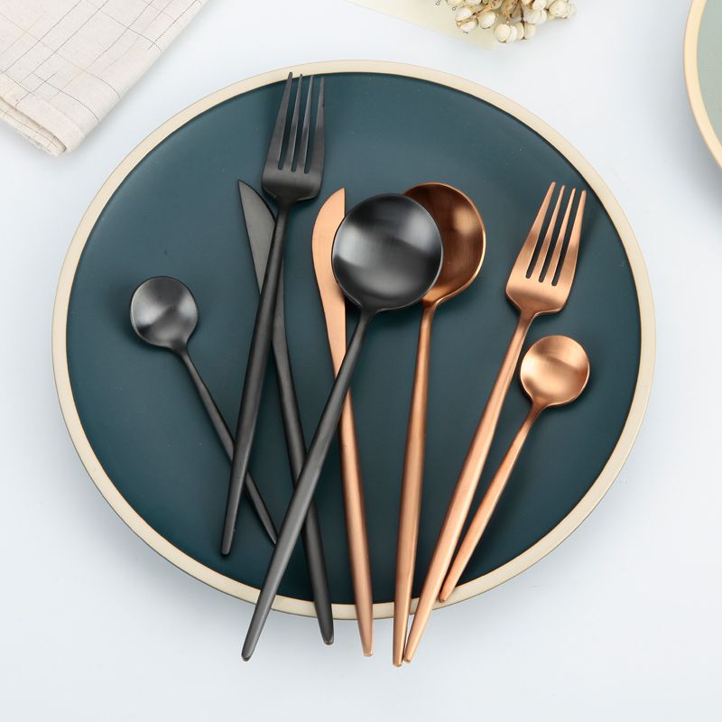 Flatware Spoons And Forks Tea Cafe Jason Bateman Silver Coffee Spoon Factory Manufacturer Supplier Black Silverware Set