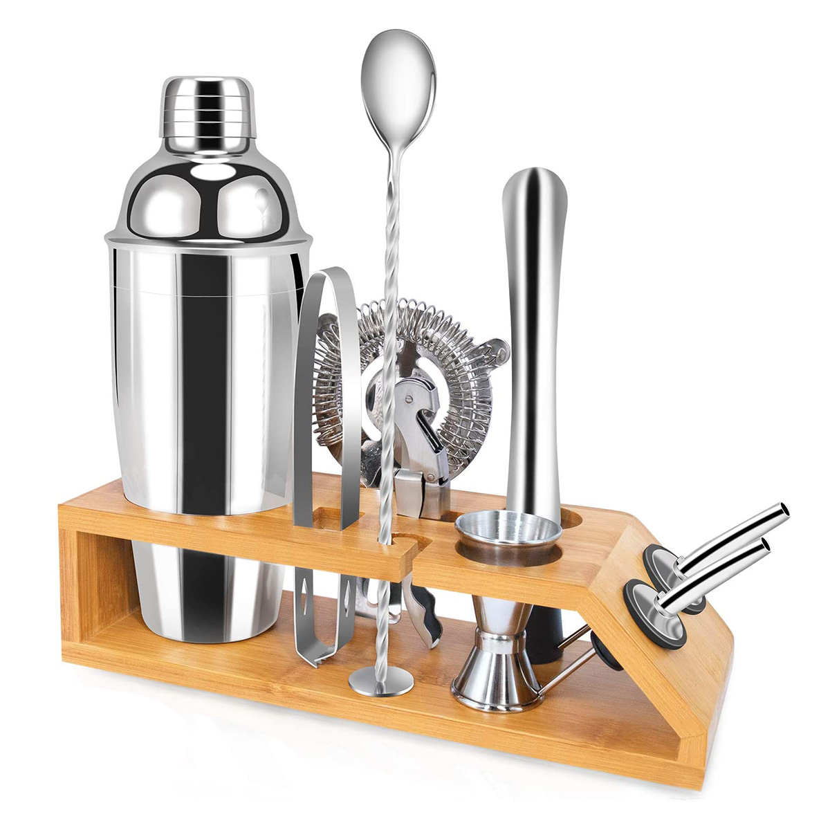 Bar Accessories Cocktail Shaker Jigger Set Bag Tool Professional Stand Gift Travel Stainless Steel Barware Tools Bartender Kit