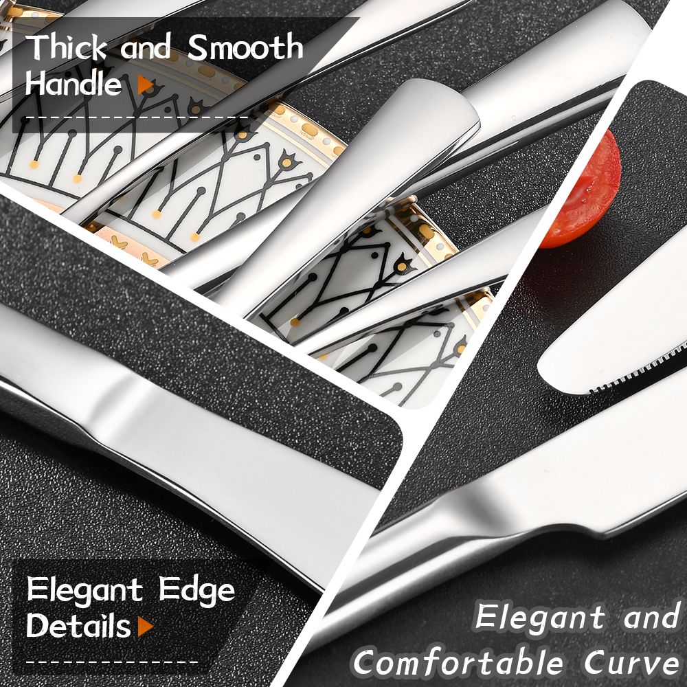Silverware Set Stainless Steel Cutlery, Food Grade Cutlery, Knives, Forks, Spoons, Mirror Finish, Dishwasher Safe