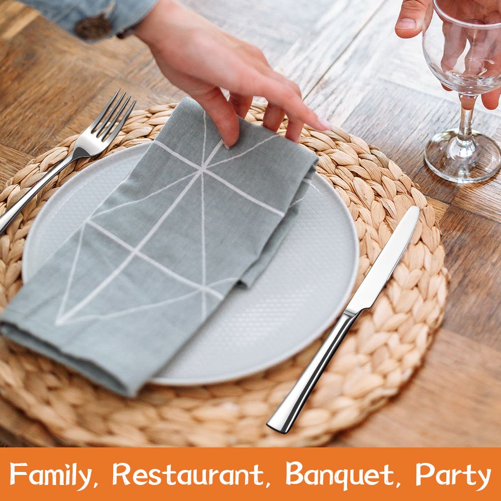 Silverware Set Stainless Steel Cutlery, Food Grade Cutlery, Knives, Forks, Spoons, Mirror Finish, Dishwasher Safe