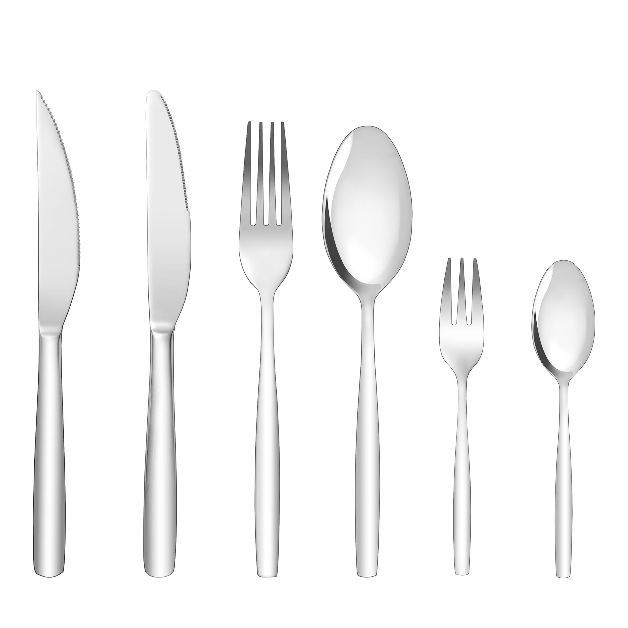 Stainless Steel Cutlery Set with Steak Knife, Elegant Cutlery Set with Knife, Fork, Spoon, Dishwasher Safe